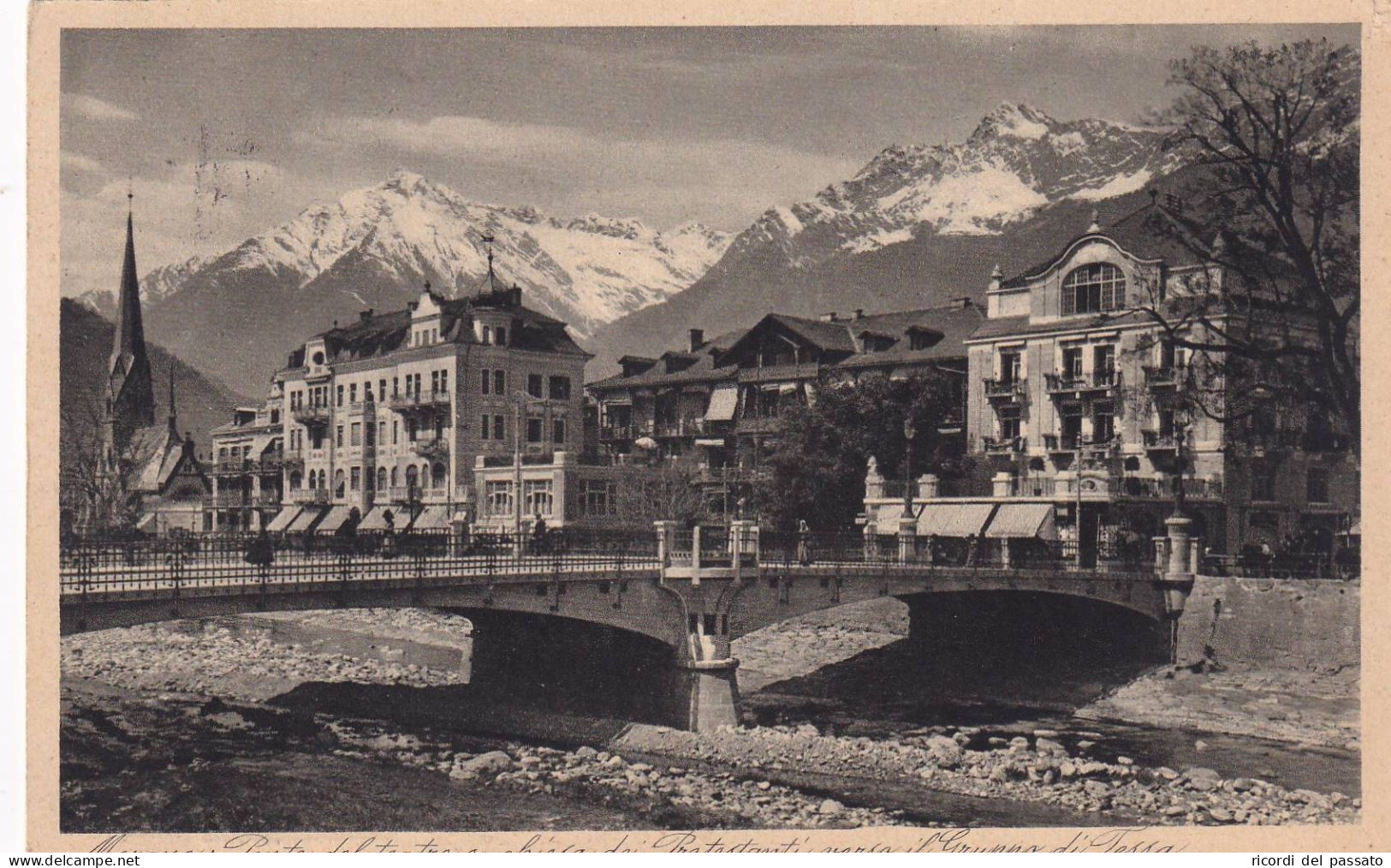 Cartolina Merano - Ponte Del Teatro E Chiesa Dei Protestanti - Merano