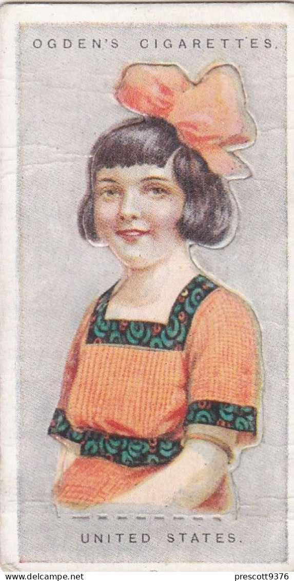 49 United States - Children Of All Nations 1924  - Ogdens  Cigarette Card - Original, Antique, Push Out - Ogden's