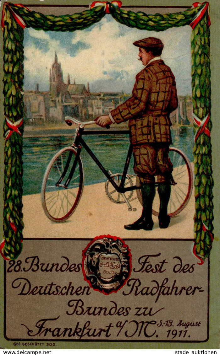 Frankfurt Am Main (6000) 28. Bundesfest Des Deutschen Radfahrerbundes 5.-13. August 1911 Fahrrad I-II Cycles - Frankfurt A. Main