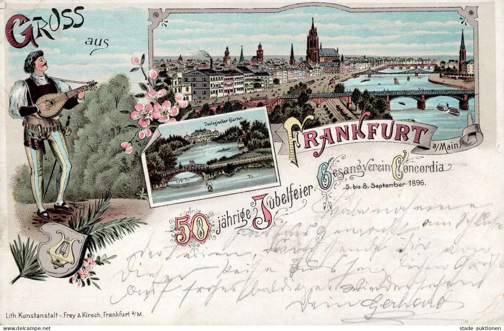 Frankfurt Am Main (6000) Vorläufer 50 Jährige Jubelfeier Des Gesangverein Concordia 5. Bis 8. September 1896 Eisenbahn I - Frankfurt A. Main