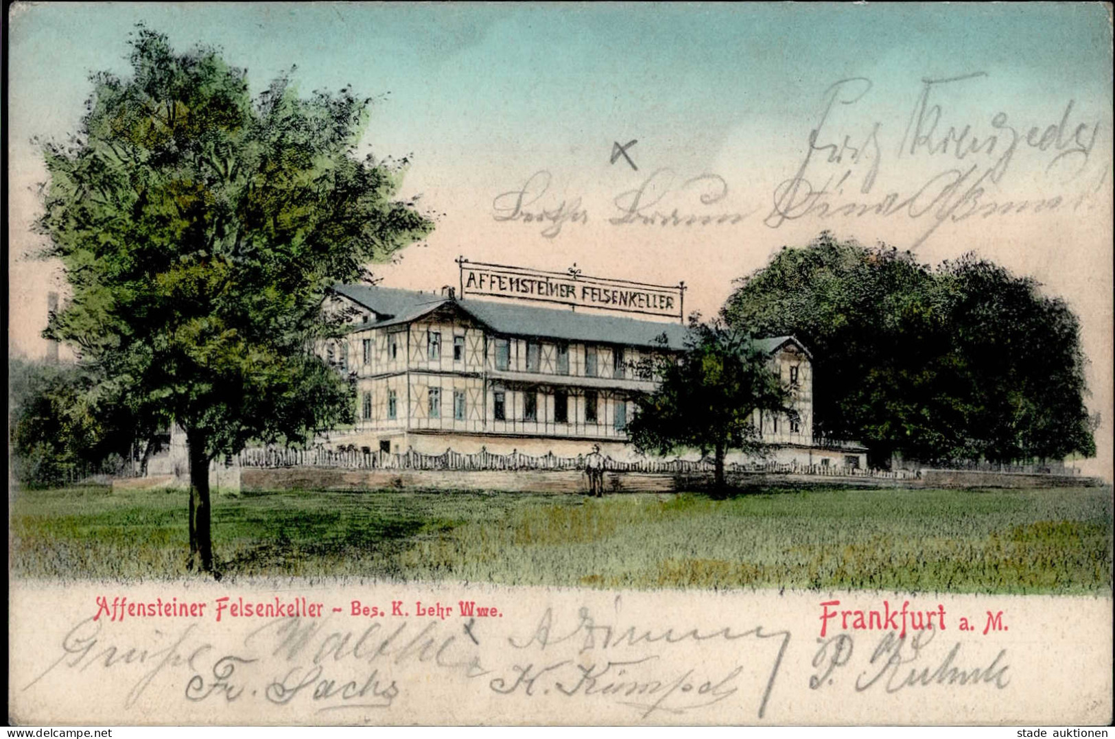 Frankfurt Am Main (6000) Affensteiner Felsenkeller Bes. Lehr, K. 1902 I-II - Frankfurt A. Main