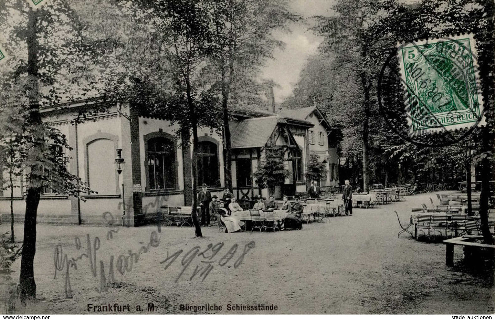 Frankfurt Am Main (6000) Gasthaus Bürgerliche Schießstände I-II (Marke Entfernt) - Frankfurt A. Main