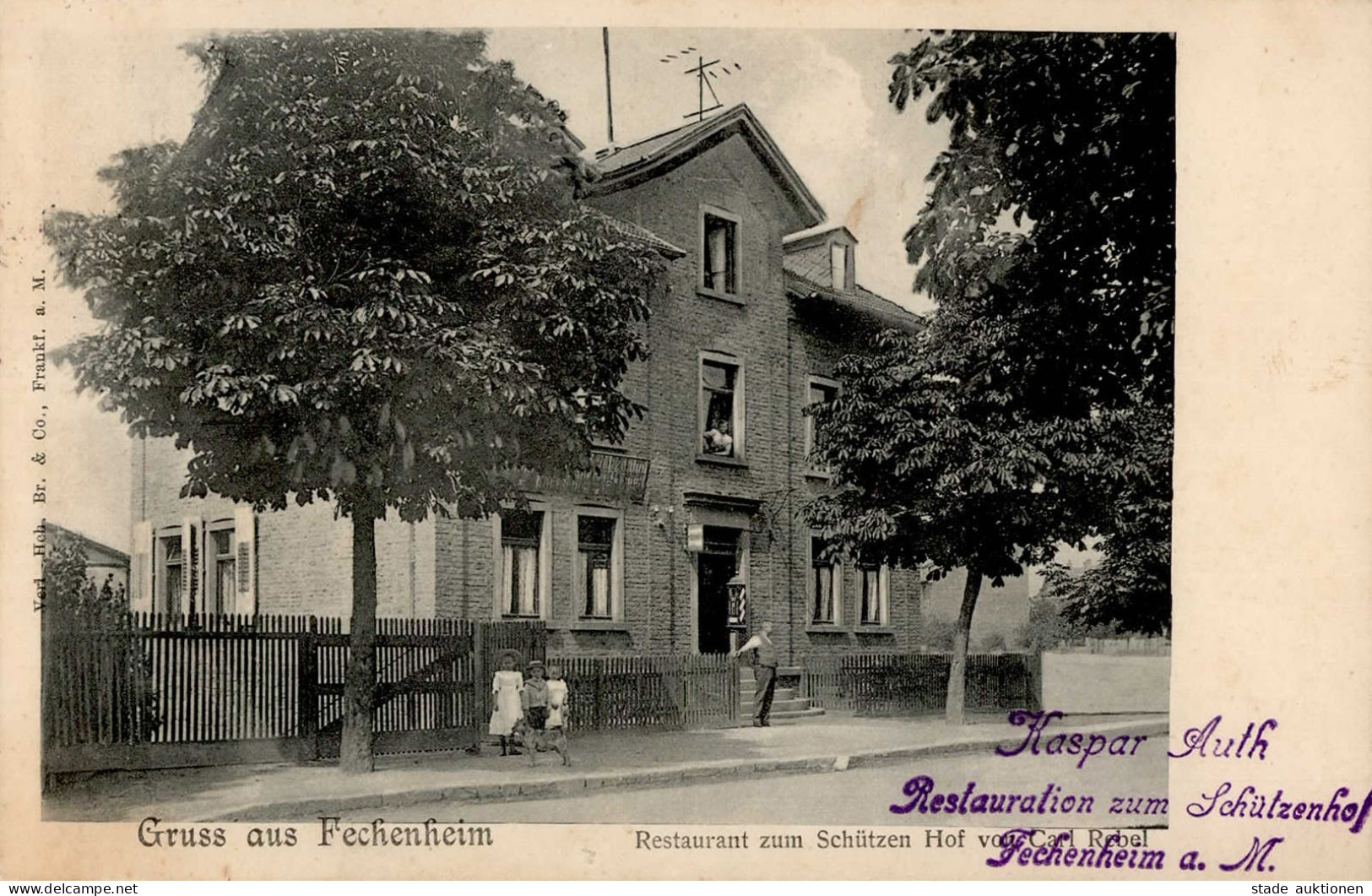 Frankfurt Fechenheim (6000) Gasthaus Zum Schützenhof 1914 I - Frankfurt A. Main
