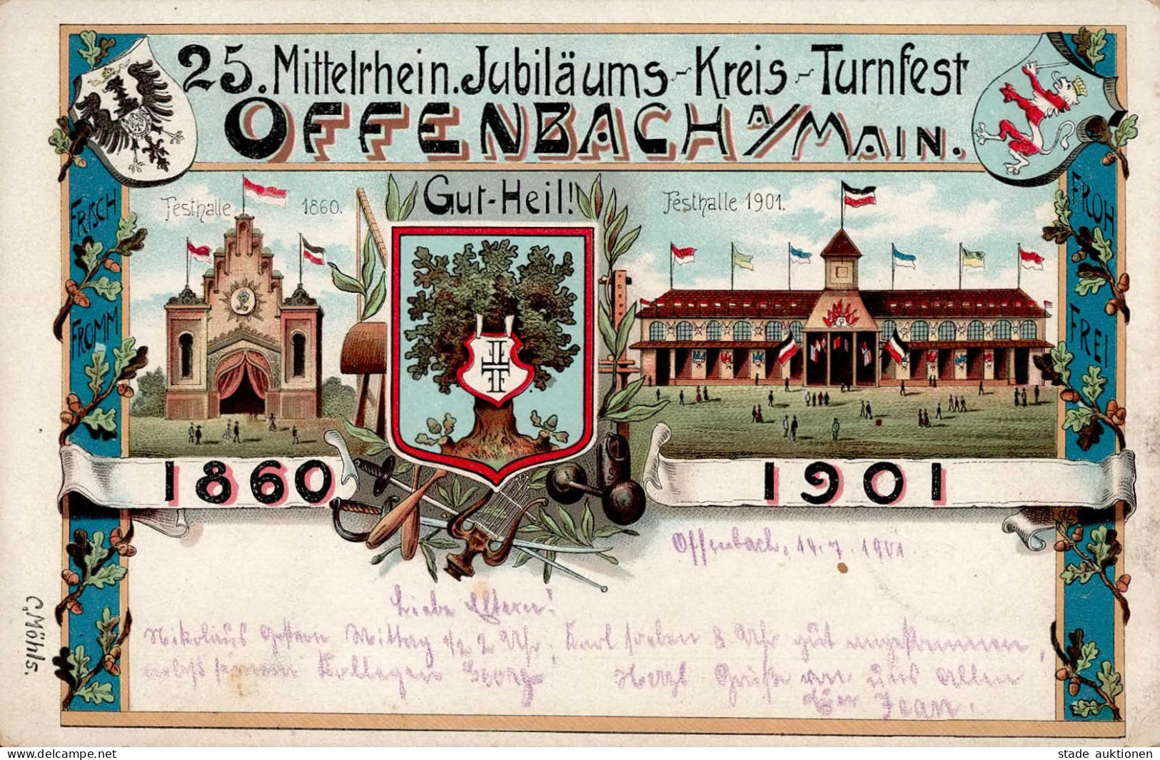 Offenbach (6050) 25. Mittelrheinisches Jubiläums-Kreis-Turnfest 1901 II (kleine Stauchung) - Offenbach