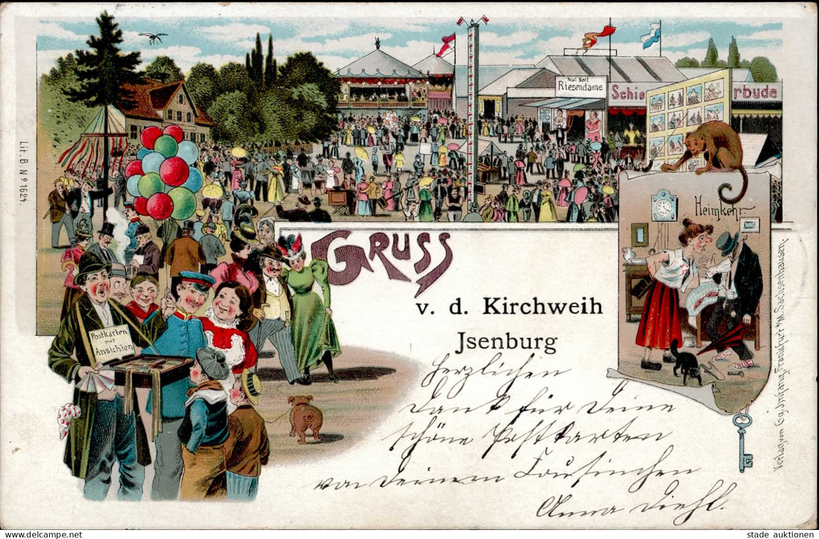 Neu-Isenburg (6078) Fest Kirchweih Heimkehr 1899 I-II (fleckig, Ecken Abgestossen) - Sonstige & Ohne Zuordnung