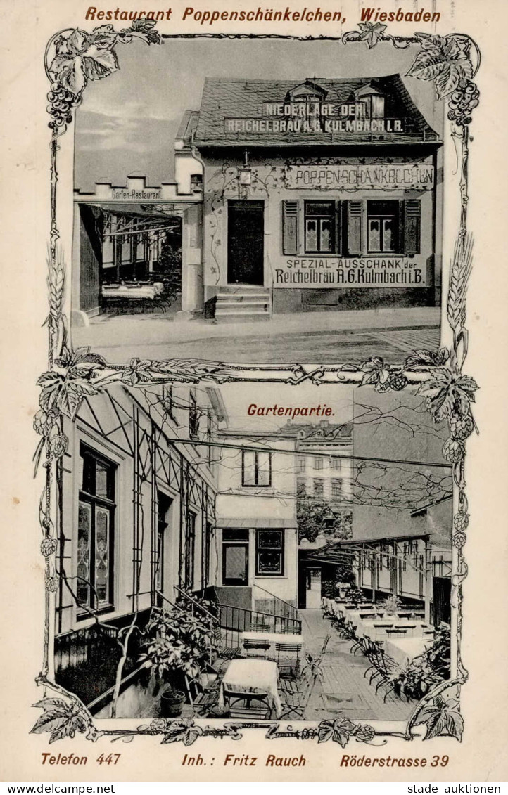 Wiesbaden (6200) Restaurant Poppenschänkelchen 1915 I-II - Wiesbaden