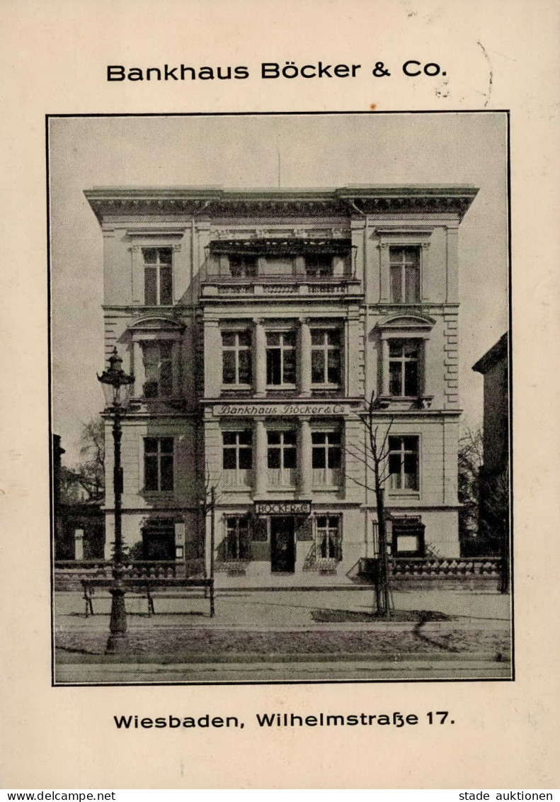 Wiesbaden (6200) Werbe-Karte Bankhaus Böcker & Co. II- (kleiner Einriss, Stauchung) - Wiesbaden