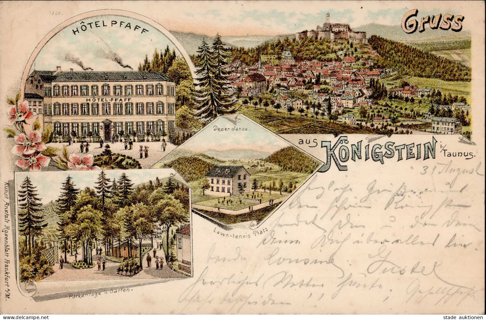 Königstein (6240) Hotel Pfaff Dependance Parkanlage Vorläufer 1896 I- - Other & Unclassified