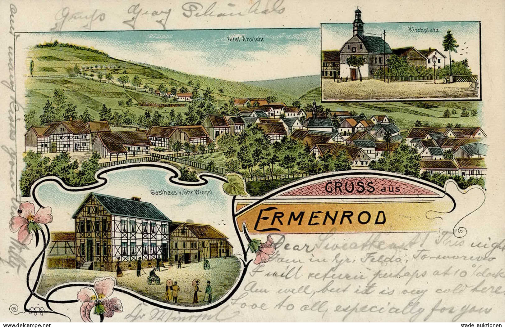 ERMENROD,Kr.Alsfeld (6324) - Jugendstillitho Gasthaus Wiegel I - Other & Unclassified