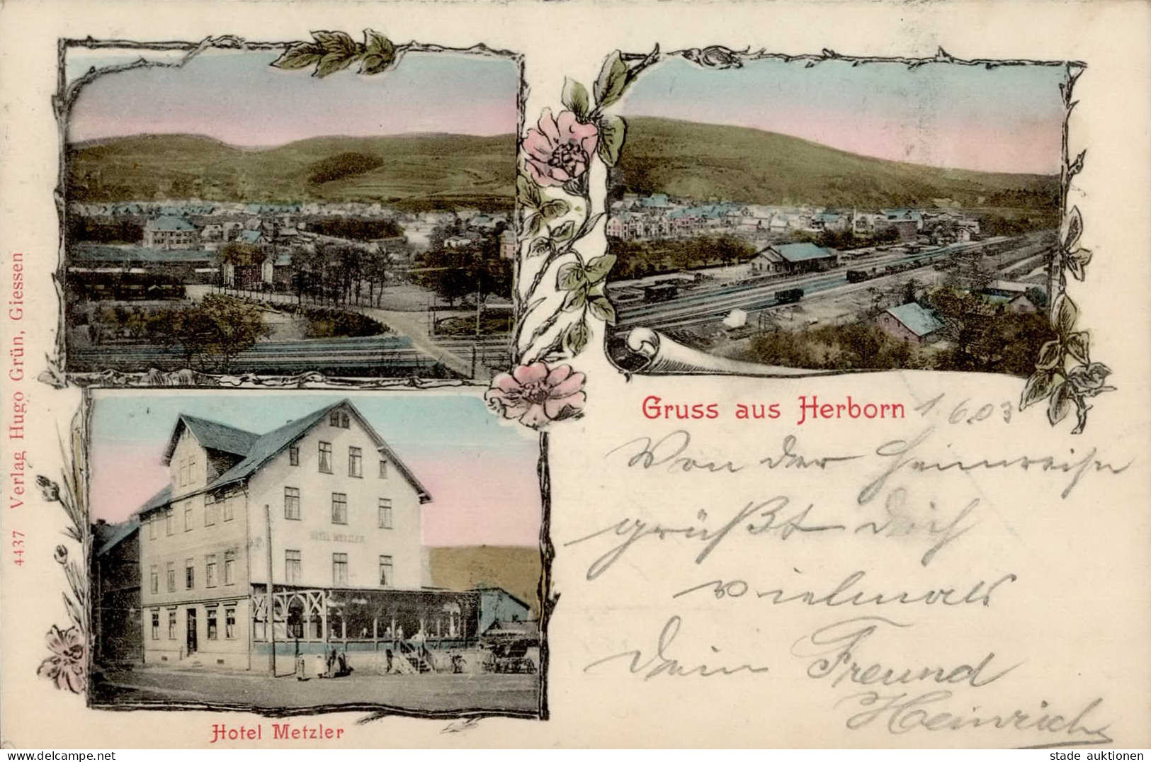 Herborn (6348) Hotel Metzler 1903 I-II - Autres & Non Classés