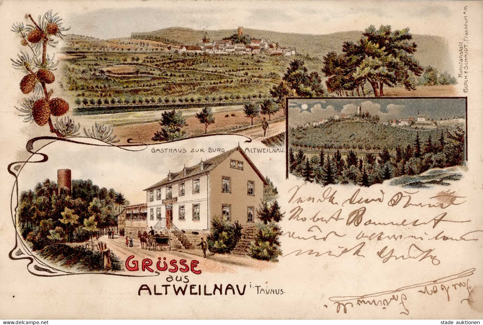 Altweilnau (6395) Gasthaus Zu Burg II (Marke Entfernt, Leicht Fleckig) - Autres & Non Classés