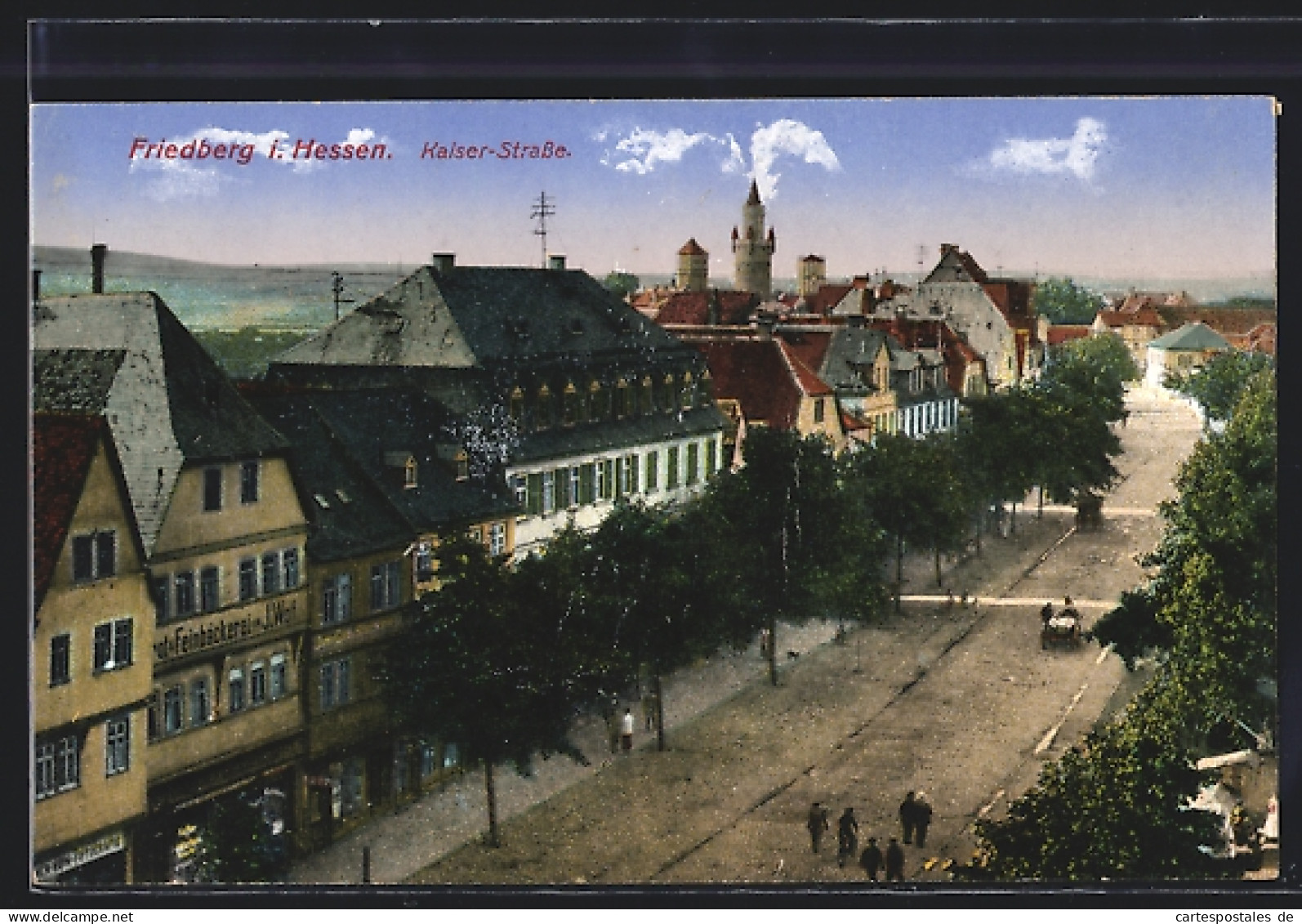 AK Friedberg I. Hessen, Blick Auf Die Kaiserstrasse Aus Der Vogelschau  - Friedberg