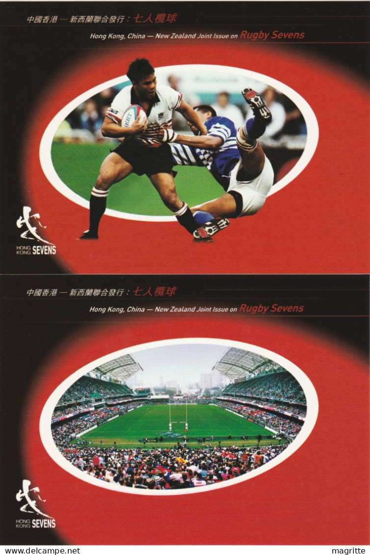 Hong Kong 2004 Rugby à 7 Entier FDC Emission Commune Nelle Zélande Hong Kong Rugby Seven Joint Issue New Zealand Card - Emisiones Comunes