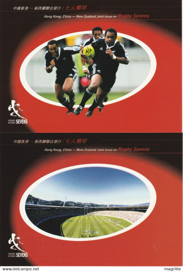 Hong Kong 2004 Rugby à 7 Entier FDC Emission Commune Nelle Zélande Hong Kong Rugby Seven Joint Issue New Zealand Card - Emissions Communes