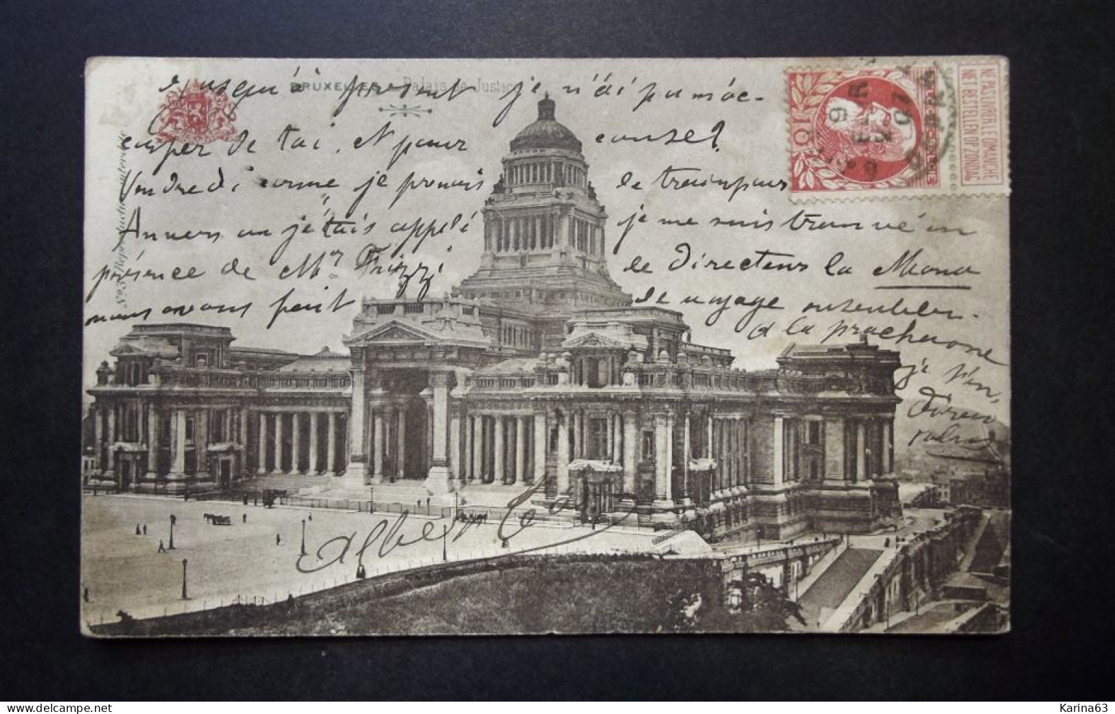 België - Belgique - CPA  - Brussel  Bruxelles - Le Palais De Justice - Used Card Obl Brussel Vers Paris 1907 - Monumenti, Edifici