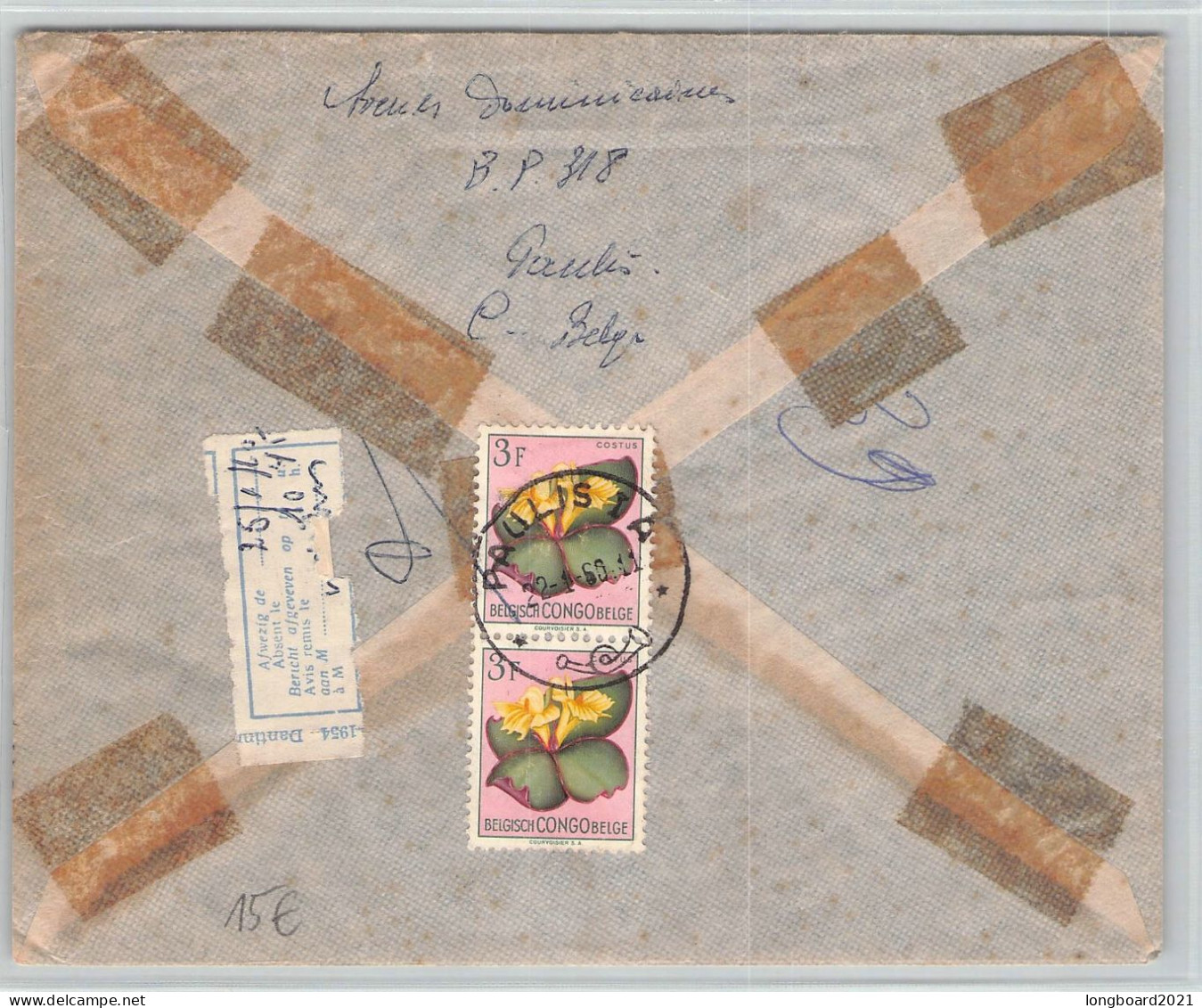 BELG. CONGO - REGISTERED AIRMAIL 1960 PAULIS - ANTWERPEN / 6330 - Briefe U. Dokumente