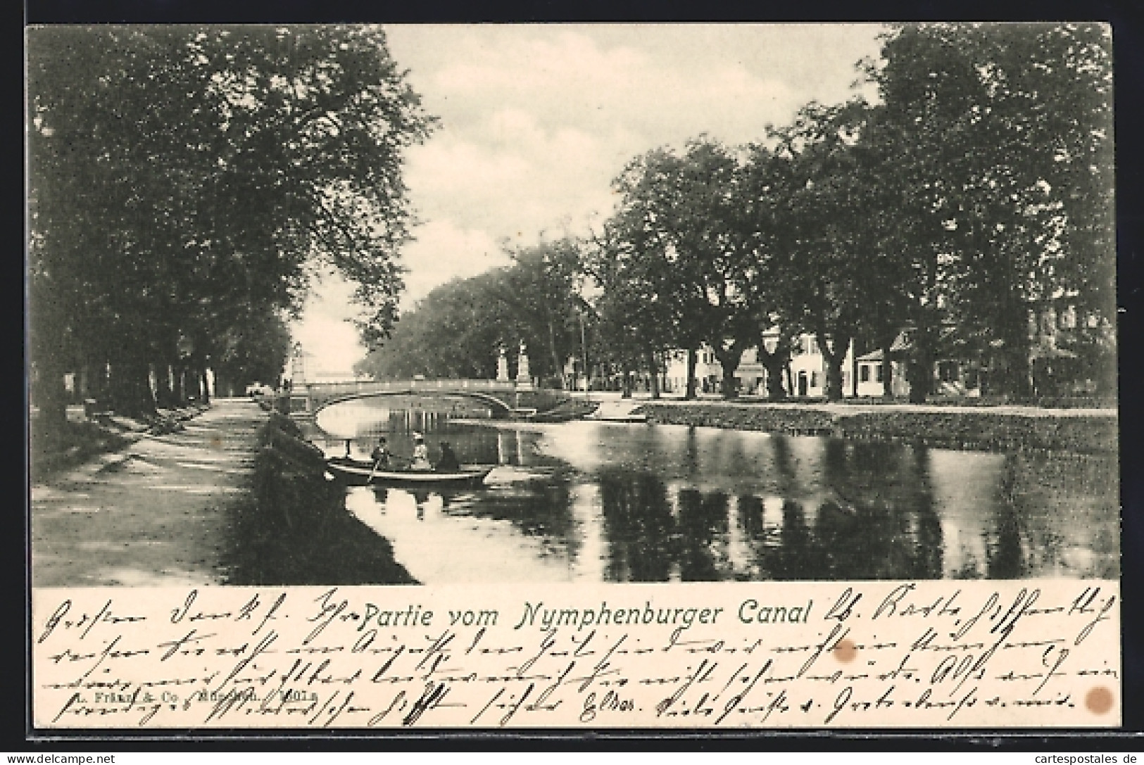 AK München-Nymphenburg, Partie Vom Canal  - Muenchen