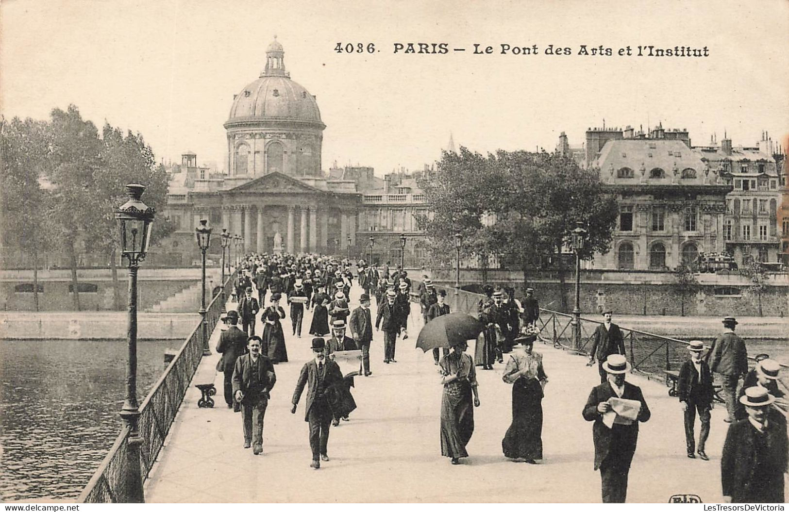 FRANCE - Paris - Vue Sur Le Pont Des Arts Et L'institut - Animé - Vue Générale - Carte Postale Ancienne - Bruggen