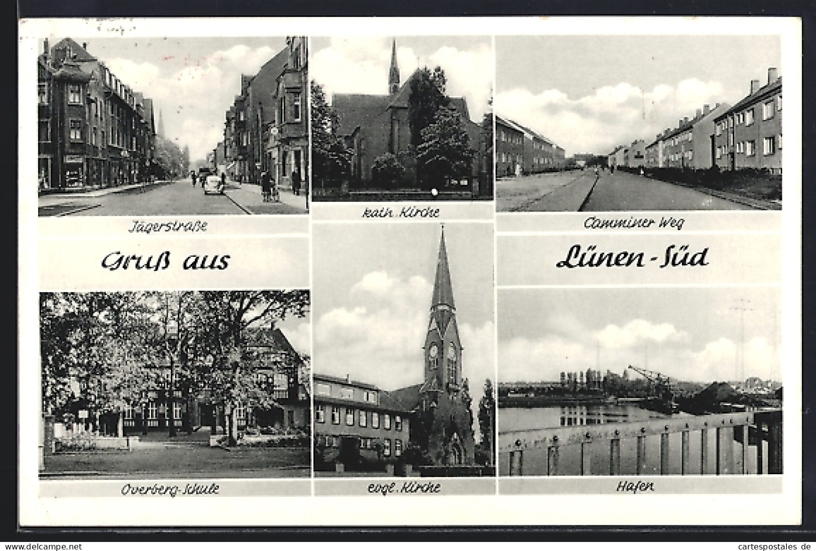 AK Lünen-Süd, Jägerstrasse, Camminer Weg, Overberg-Schule Und Hafen  - Lünen