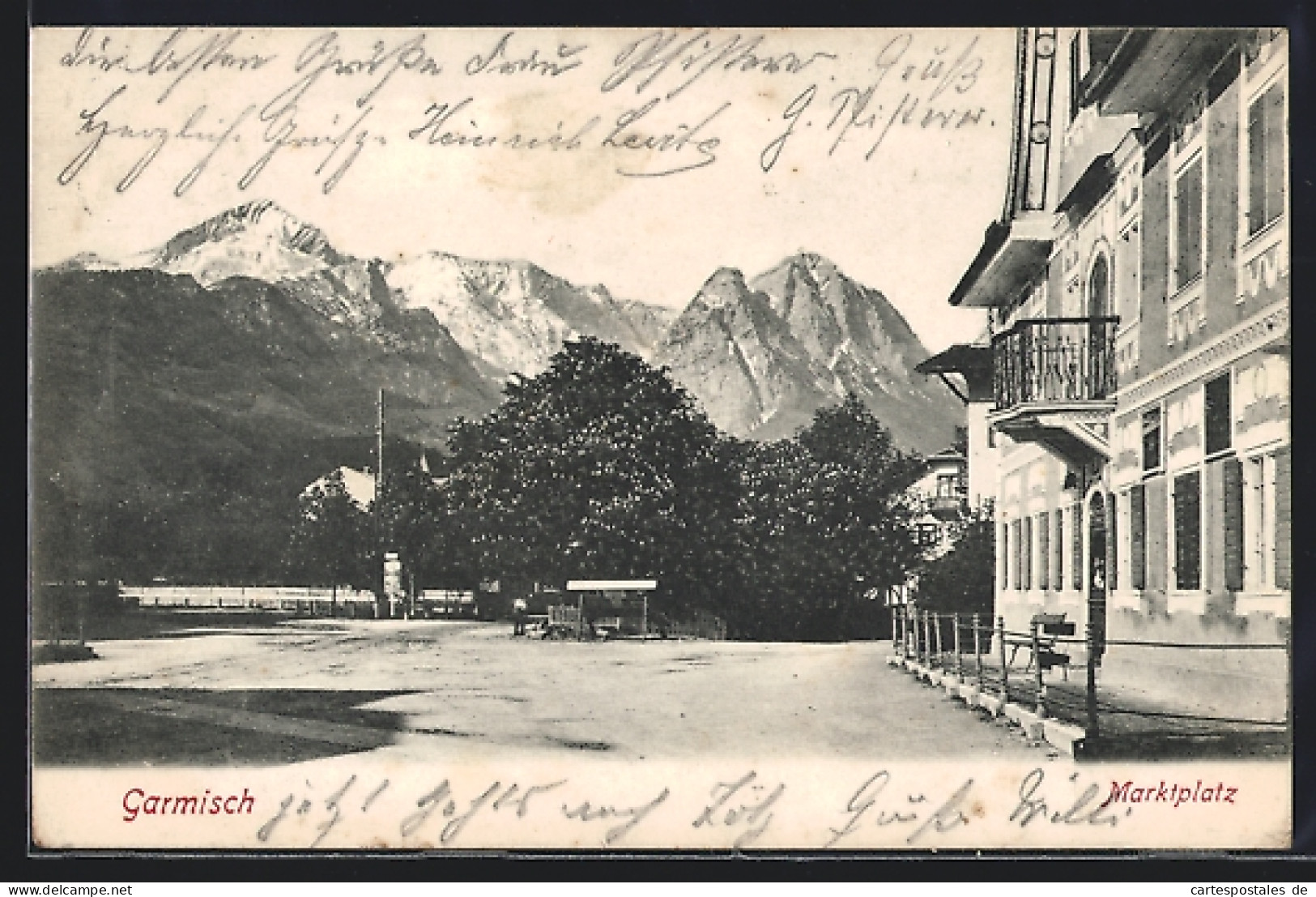 AK Garmisch, Blick Auf Den Marktplatz  - Autres & Non Classés