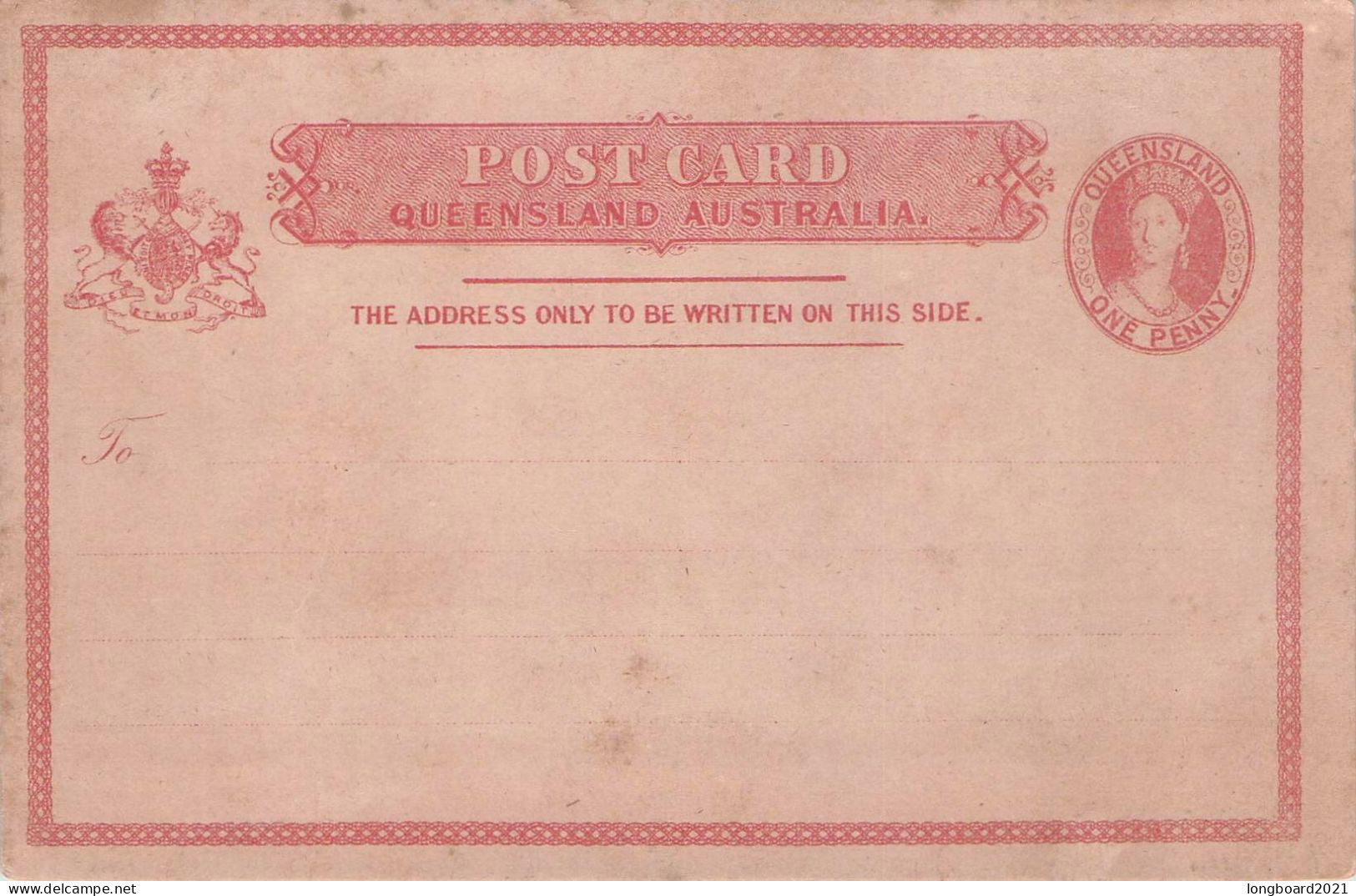 QUEENSLAND - POSTCARD ONE PENNY UNUSED / 6331 - Cartas & Documentos