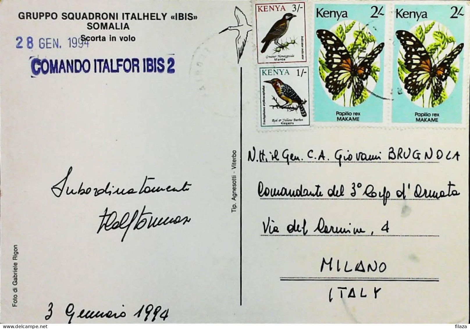 Italy - Military - Army Post Office In Somalia - ONU - ITALFOR - IBIS - Kenya - S6688 - Manoeuvres