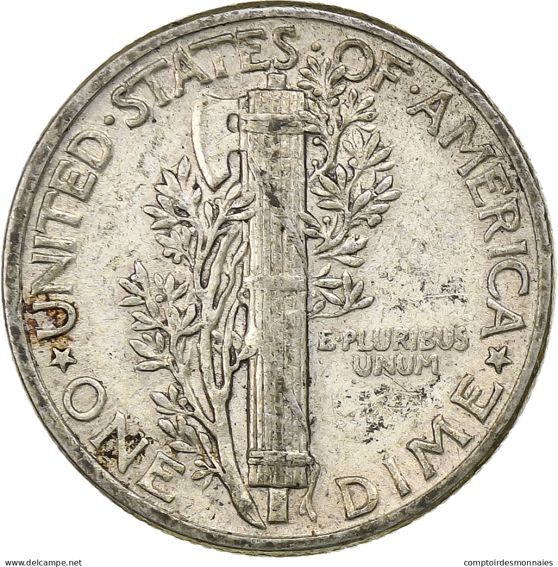 États-Unis, Dime, Mercury Dime, 1944, U.S. Mint, Argent, TTB+, KM:140 - 1916-1945: Mercury