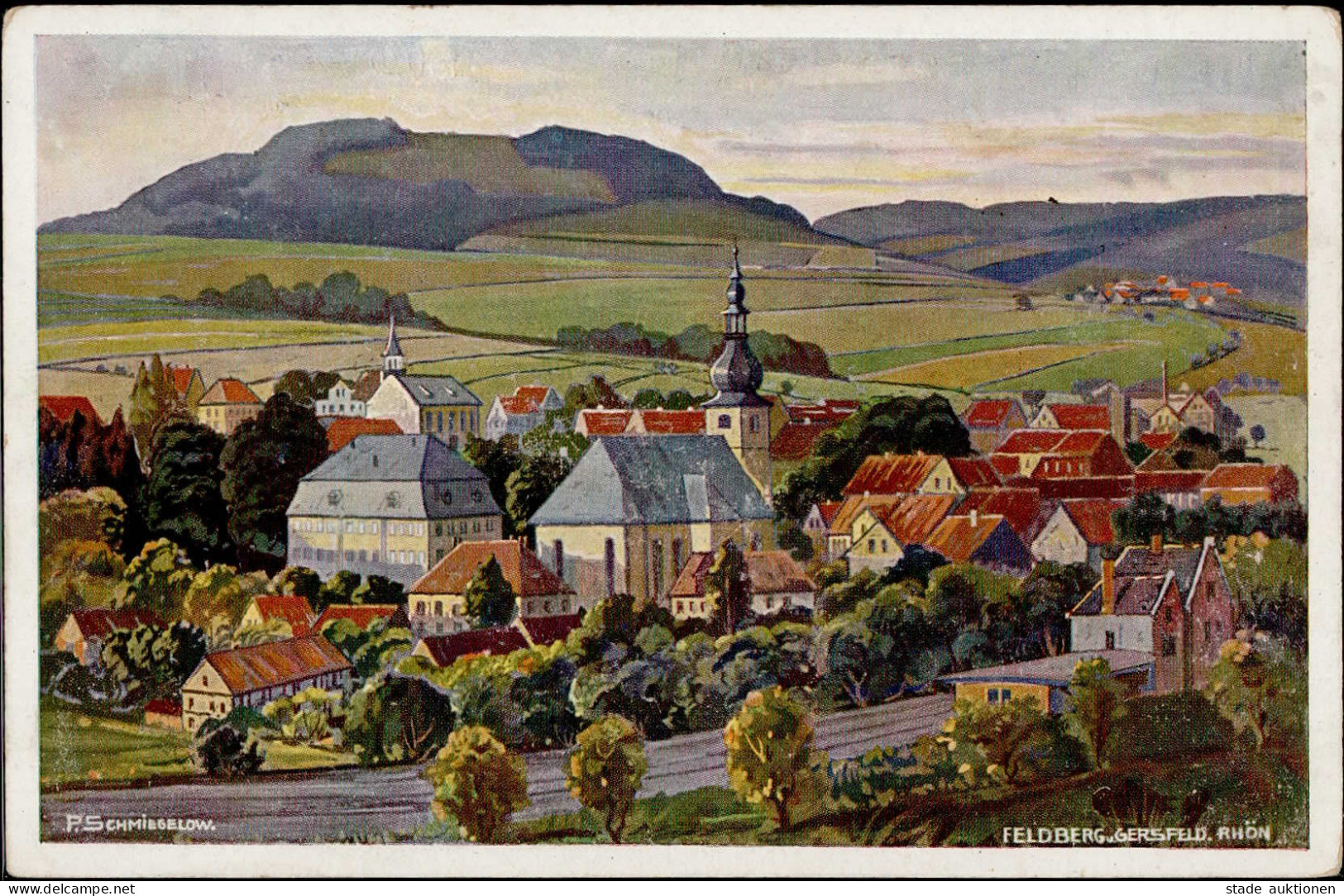 Gersfeld (6412) Künstlerkarte Schmiegelow Kirche I-II (fleckig, Ecken Abgestossen) - Other & Unclassified