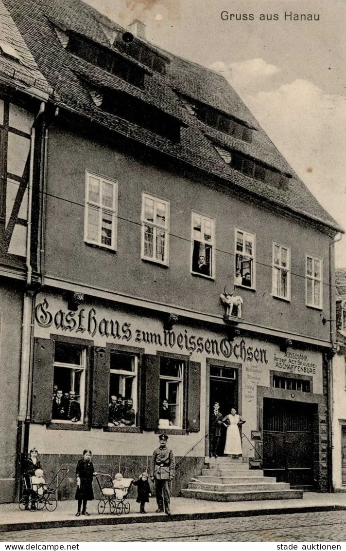 Hanau (6450) Gasthaus Zum Weissen Ochsen Feldpost 1916 I-II - Autres & Non Classés