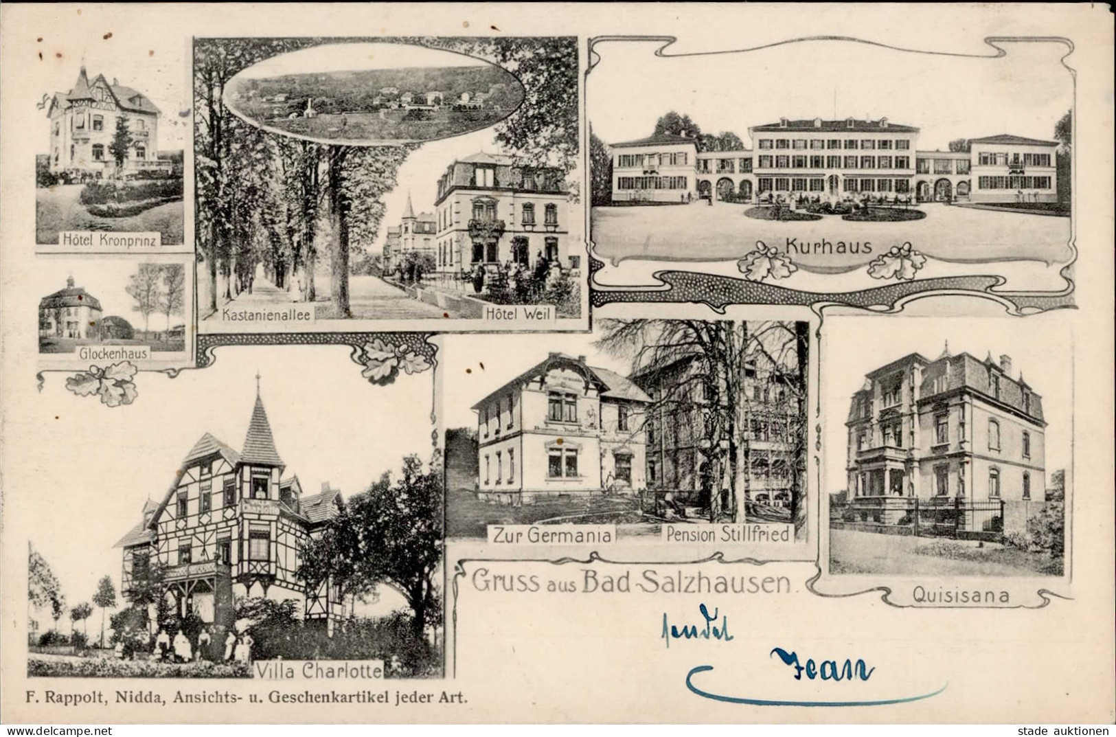 Bad Salzhausen (6478) Hotel Kronprinz Hotel Weil Gasthaus Zur Germania 1911 I- - Other & Unclassified