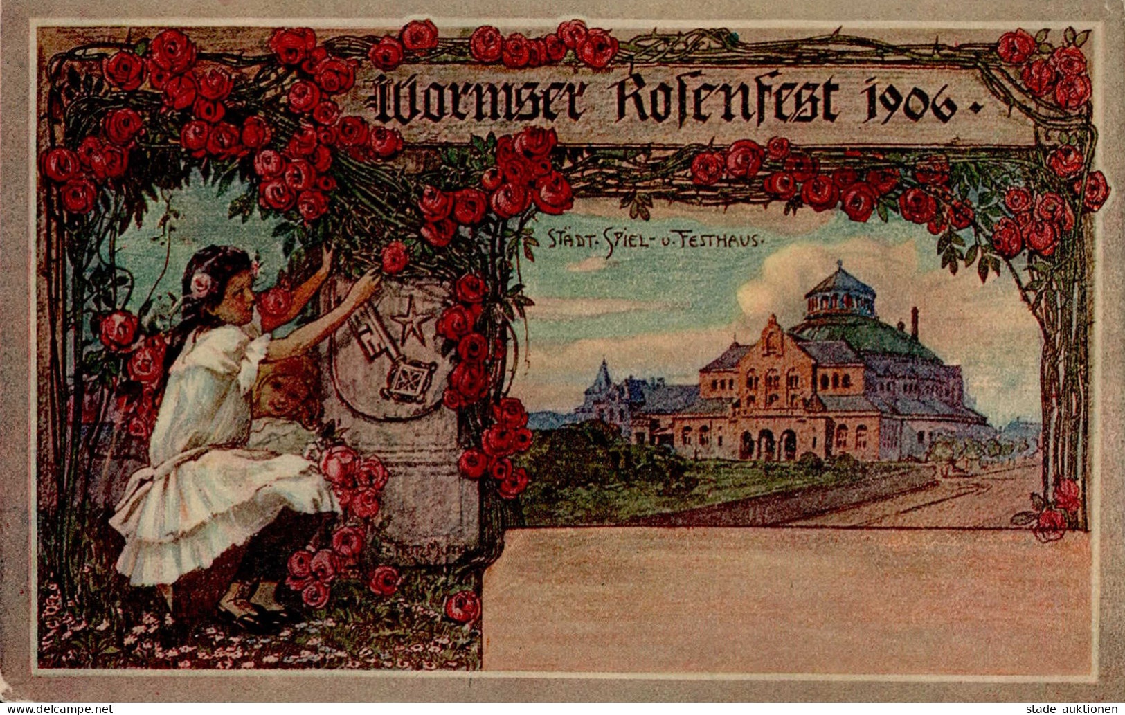 Worms (6520) Rosenfest 1906 Städt. Spiel-und Festhaus I- - Other & Unclassified