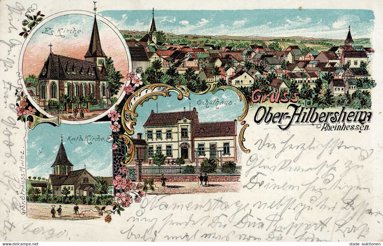 Ober-Hilbersheim (6531) Ev. Kirche Kath. Kirche Schulhaus II (kleine Stauchung) - Other & Unclassified