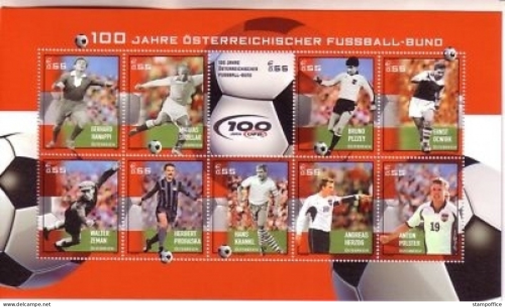 ÖSTERREICH MI-NR. 2460-2469 POSTFRISCH(MINT) KLEINBOGEN ÖSTERREICHISCHER FUSSBALLBUND 2004 - Blocs & Hojas