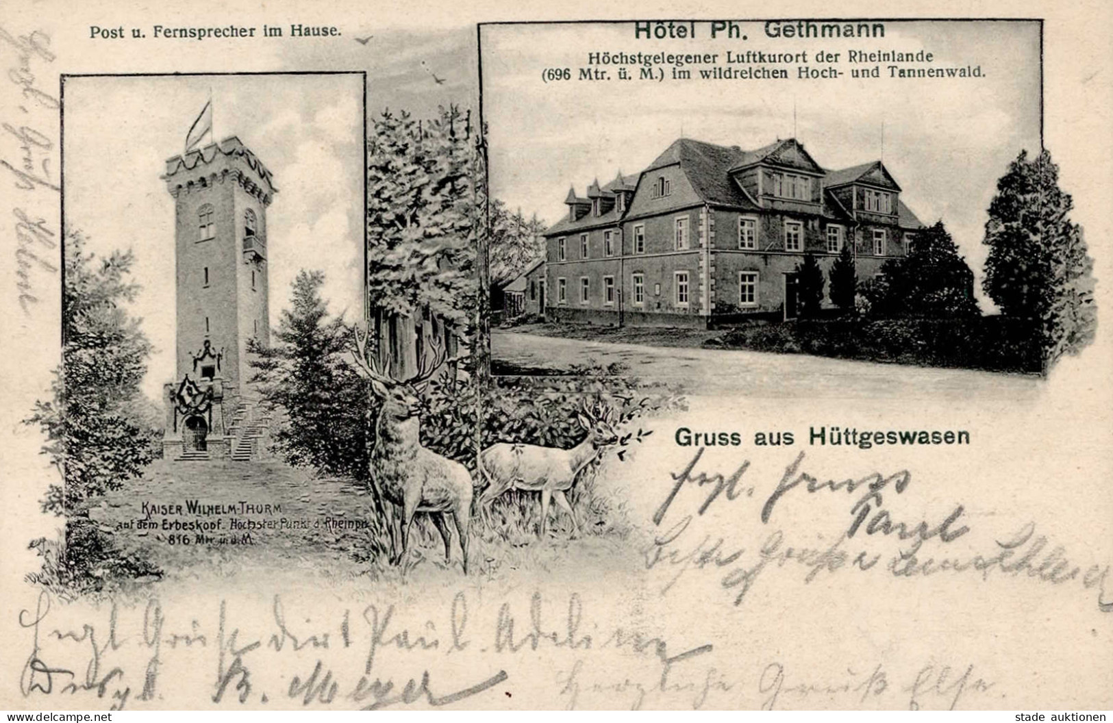 Hüttgeswasen (6580) Hotel Gethmann Kaiser Wilhelm-Turm 1905 I-II - Autres & Non Classés