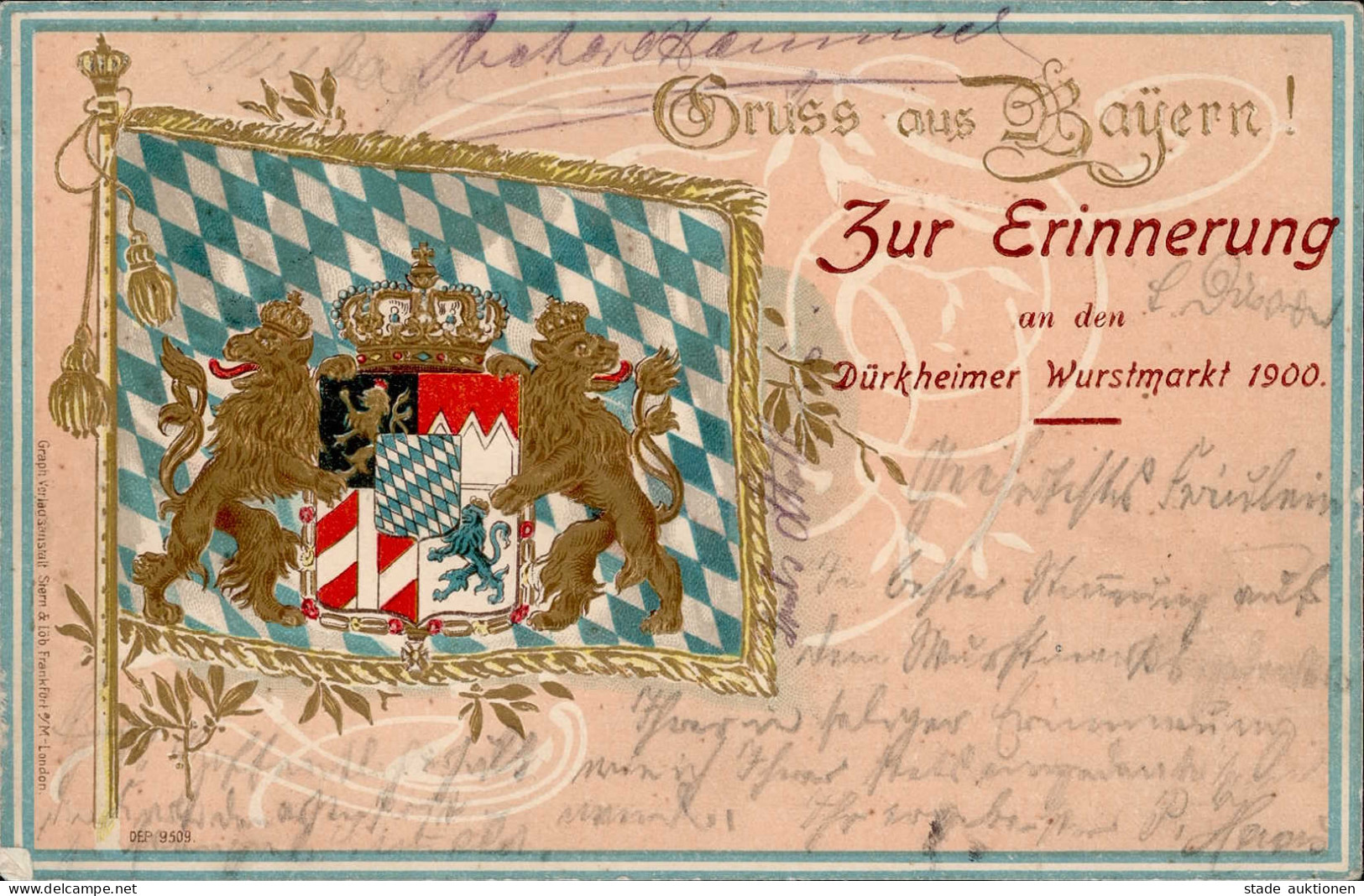 Bad Dürkheim (6702) Wappen Prägedruck Wurstmarkt 1900 I-II (fleckig) - Other & Unclassified