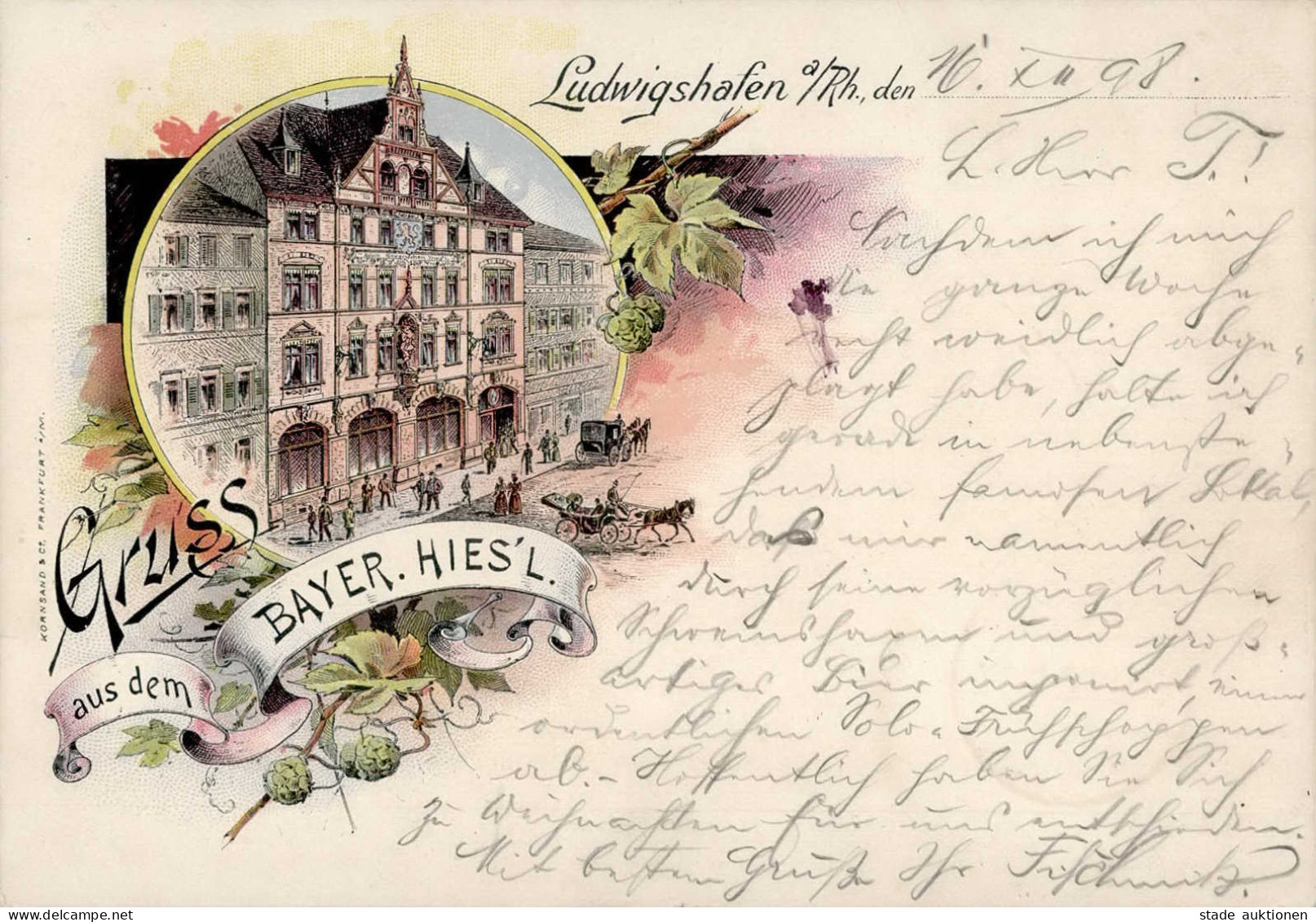 Ludwigshafen (6700) Bayer Hiesl 1898 I-II (Ecken Abgestossen) - Other & Unclassified