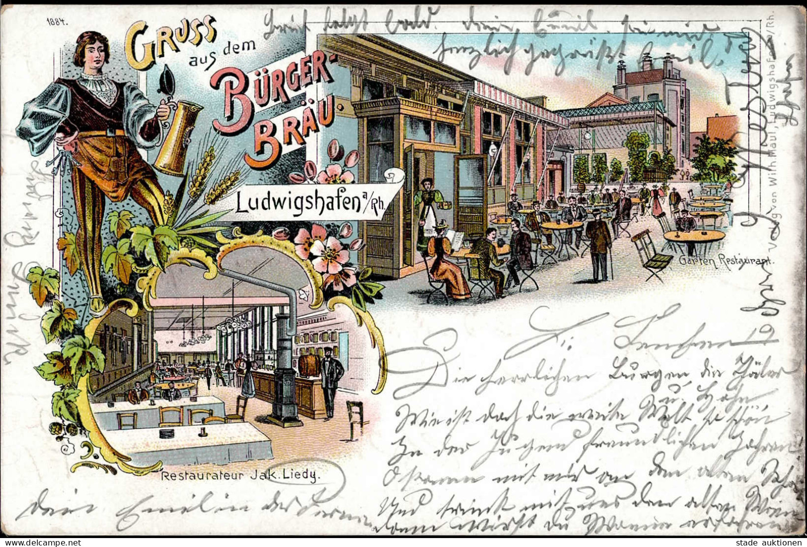 Ludwigshafen (6700) Gasthaus Zum Bürger-Bräu 1899 II (Stauchung) - Ludwigshafen