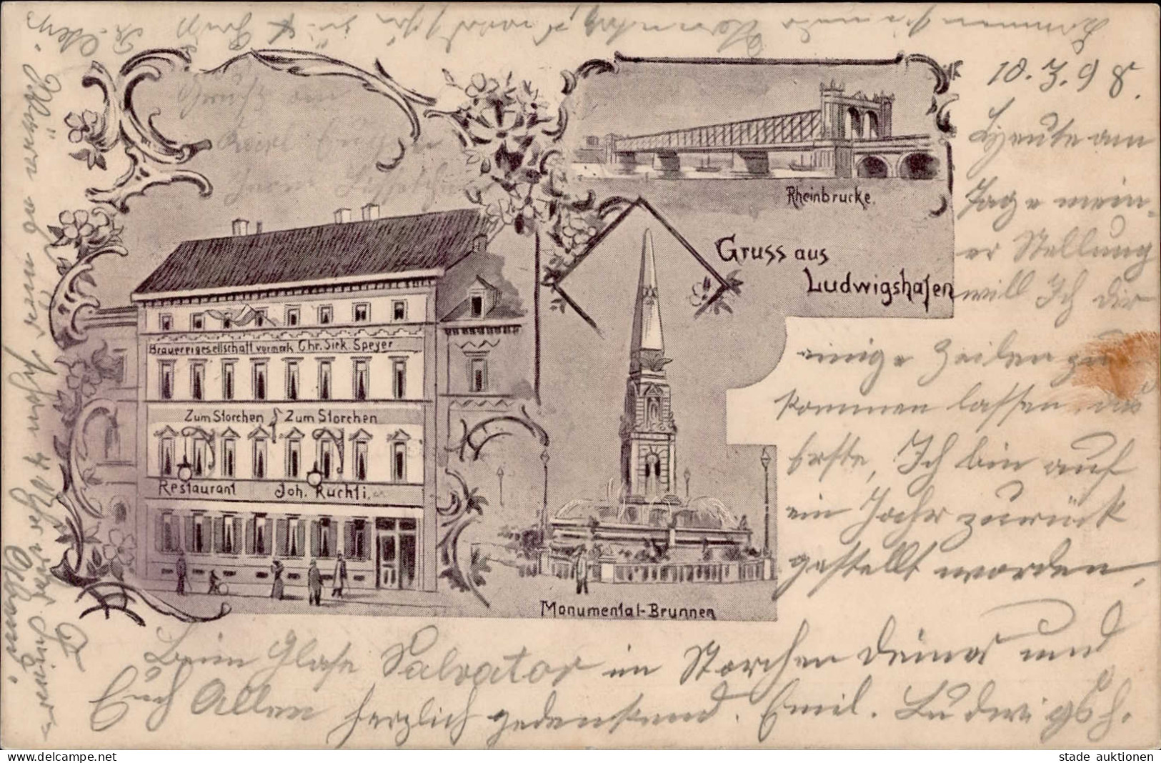 Ludwigshafen (6700) Gasthaus Zum Storchen 1898 I- - Ludwigshafen