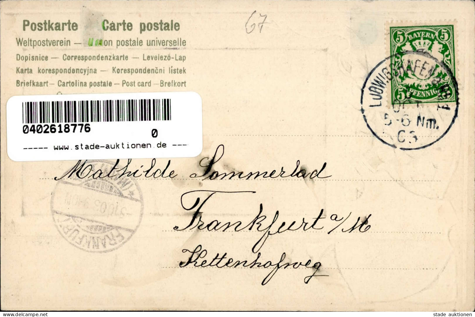 Ludwigshafen (6700) Präge-Karte Ludwigstrasse 1903 I- - Ludwigshafen