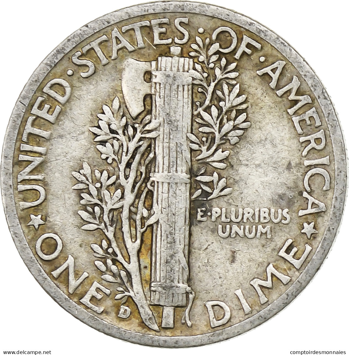 États-Unis, Dime, Mercury Dime, 1943, U.S. Mint, Argent, TTB, KM:140 - 1916-1945: Mercury