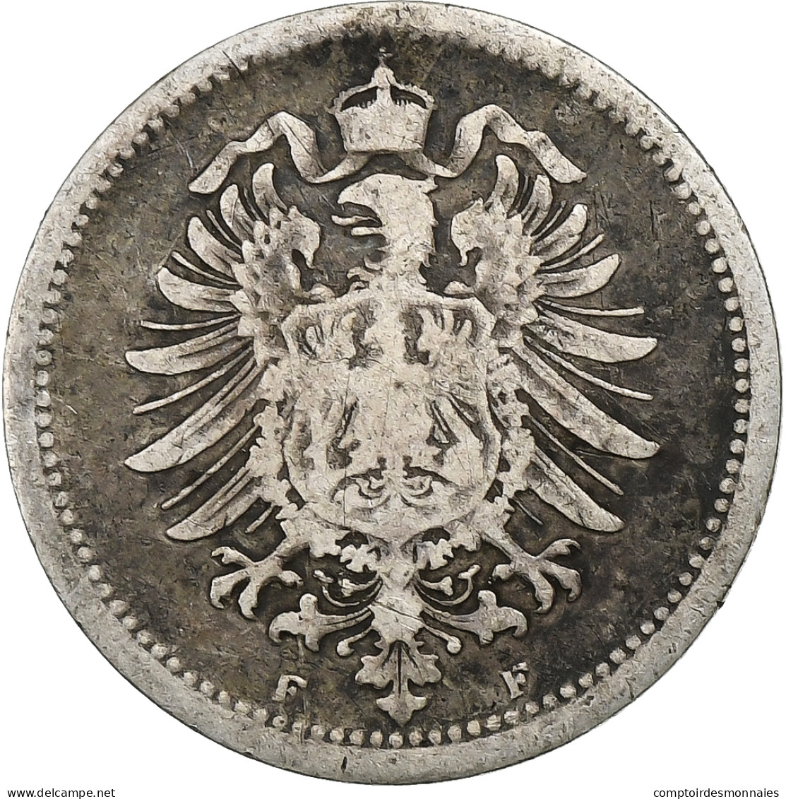 Empire Allemand, Wilhelm I, 20 Pfennig, 1875, Stuttgart, Argent, TB+, KM:5 - 20 Pfennig