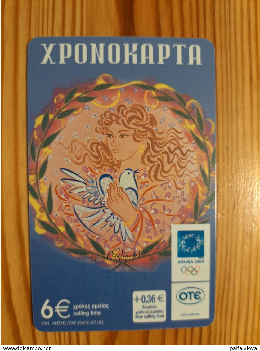 Prepaid Phonecard Greece, OTE - Painting, Bird - Grecia