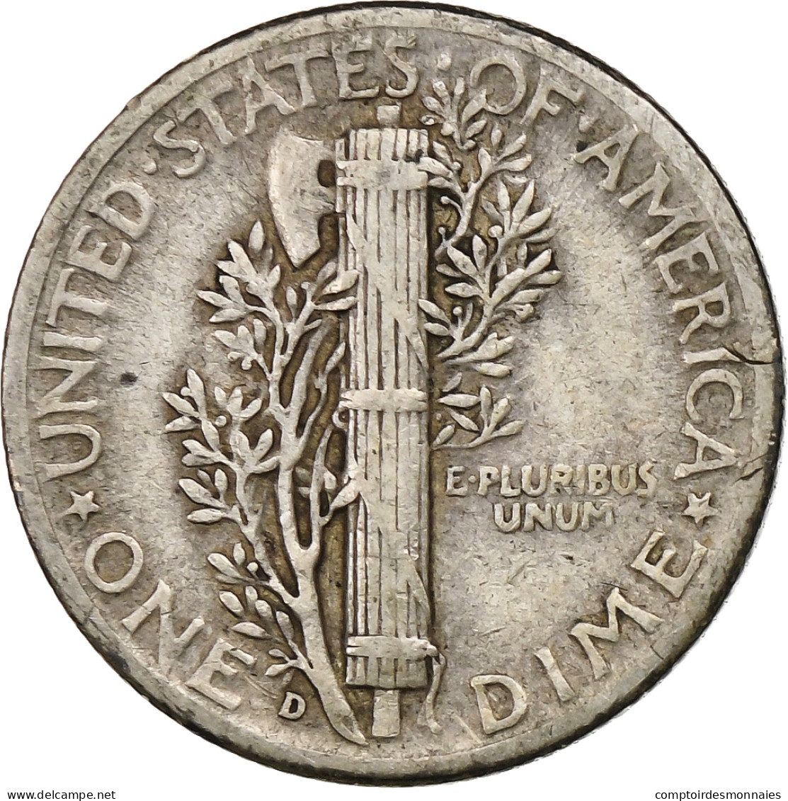 États-Unis, Dime, Mercury Dime, 1944, Denver, Argent, TB, KM:140 - 1916-1945: Mercury (Mercure)