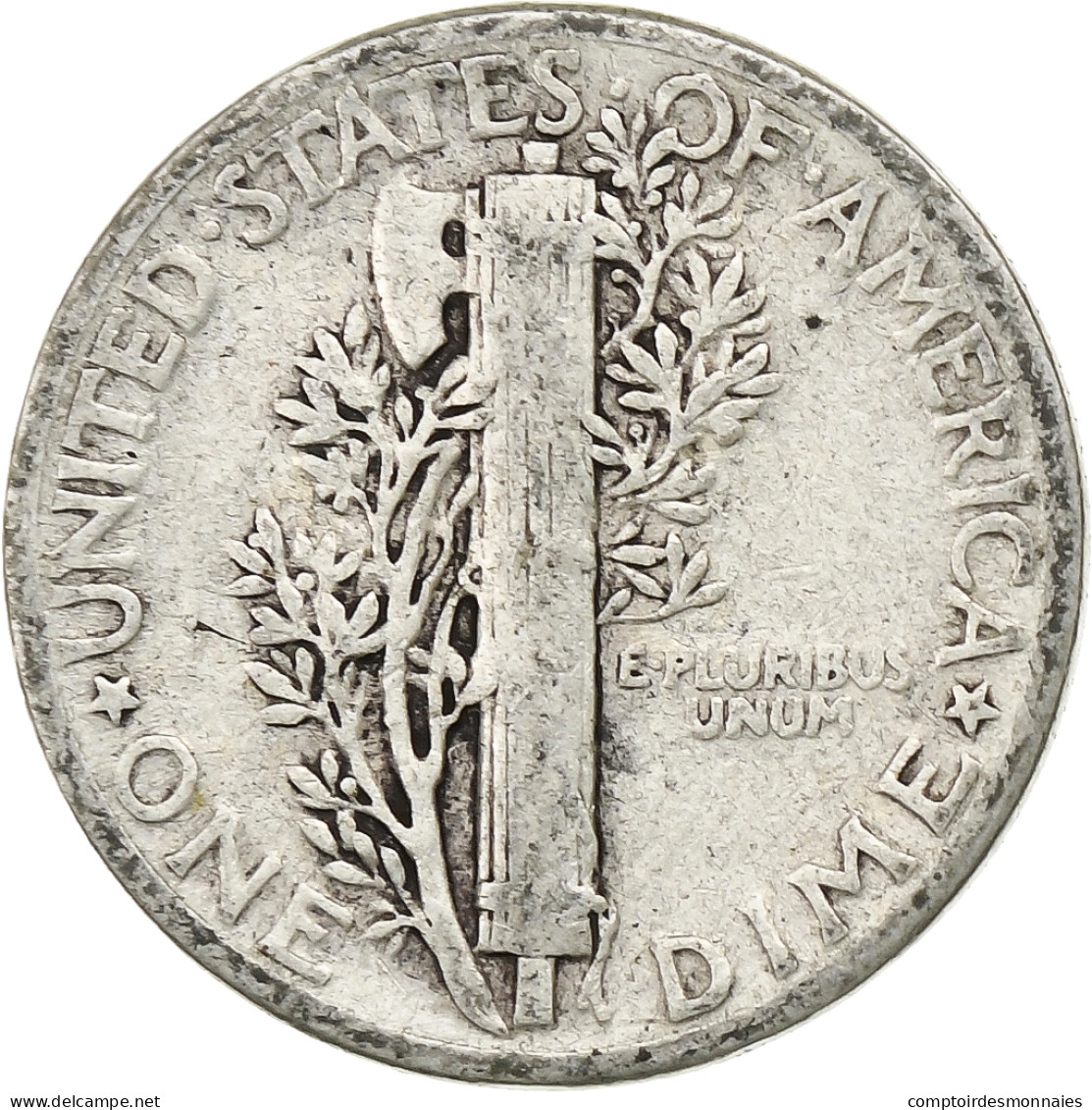 États-Unis, Dime, Mercury Dime, 1943, U.S. Mint, Argent, TB+, KM:140 - 1916-1945: Mercury