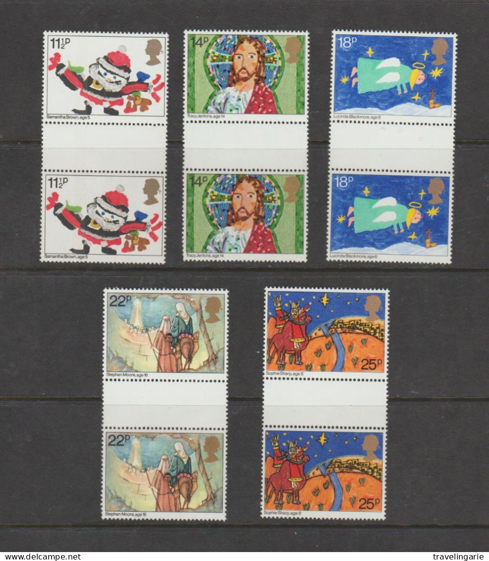Great Britain 1981 Christmas Gutterpairs MNH ** - Christmas