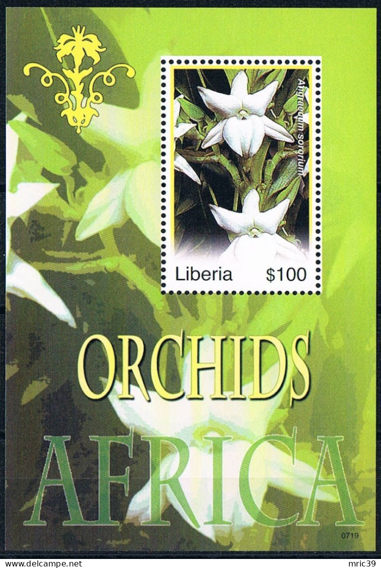 Bloc Sheet Fleurs Orchidées Flowers Orchids  Neuf  MNH **  Liberia 2008 - Orquideas