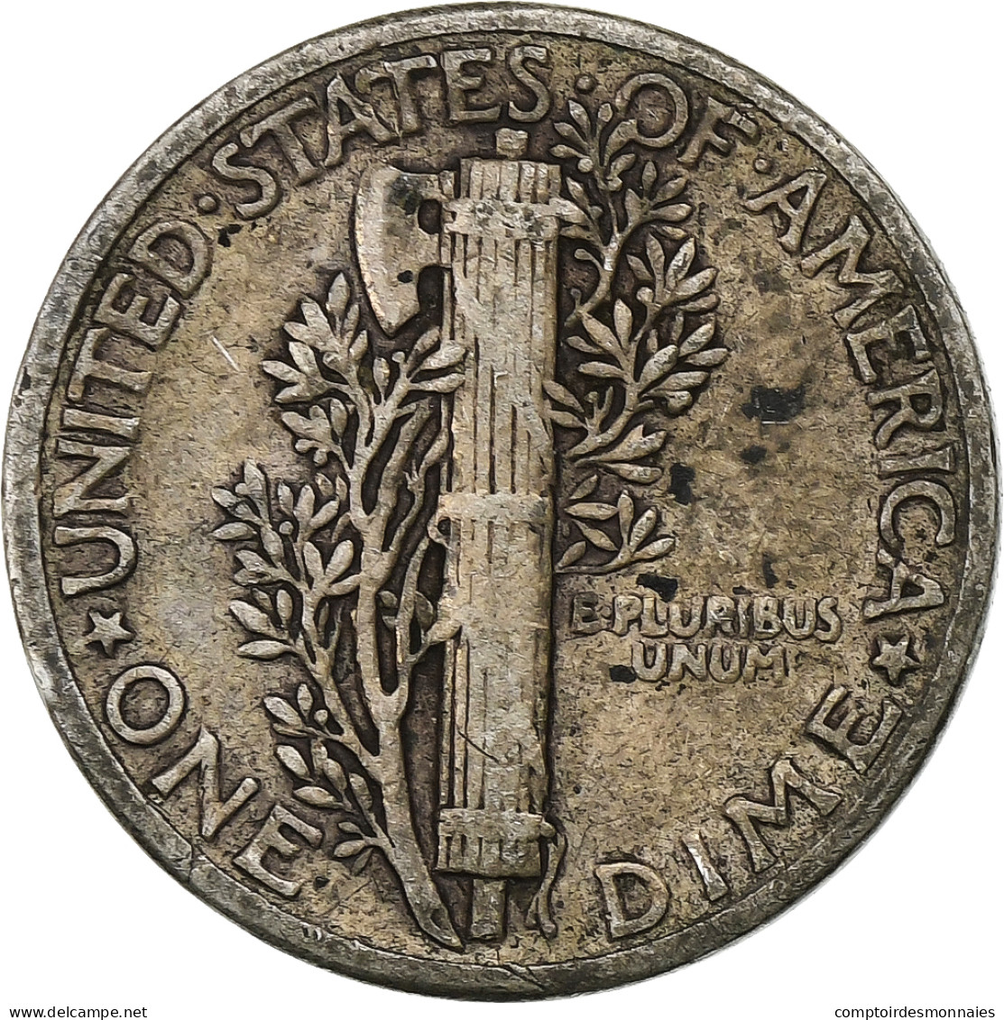 États-Unis, Dime, Mercury Dime, 1945, U.S. Mint, Argent, TB+, KM:140 - 1916-1945: Mercury (kwik)