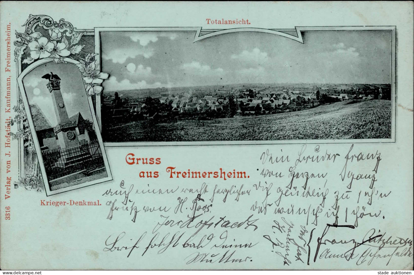 Freimersheim (6731) Kriegerdenkmal 1900 II- (Riß, Fleckig) - Other & Unclassified