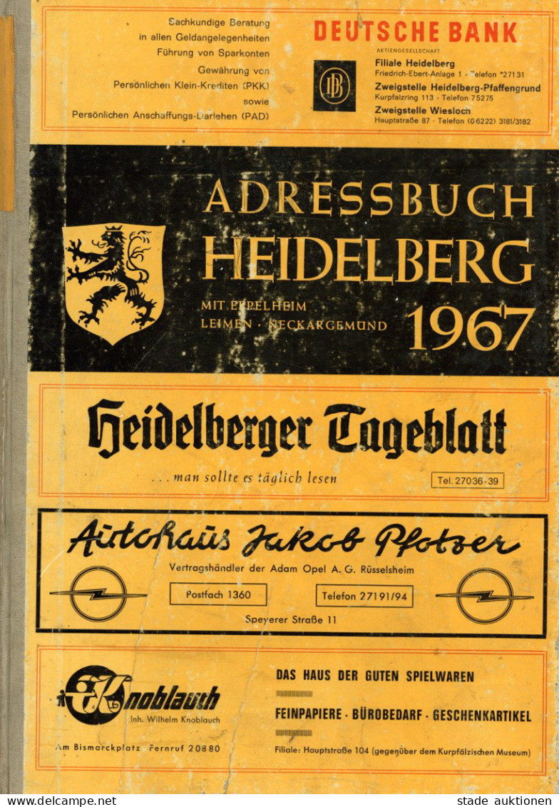 Heidelberg (6900) Adressbuch Von 1967, Verlag Hörning, 304 S. Mit Branchenverzeichnis II - Heidelberg