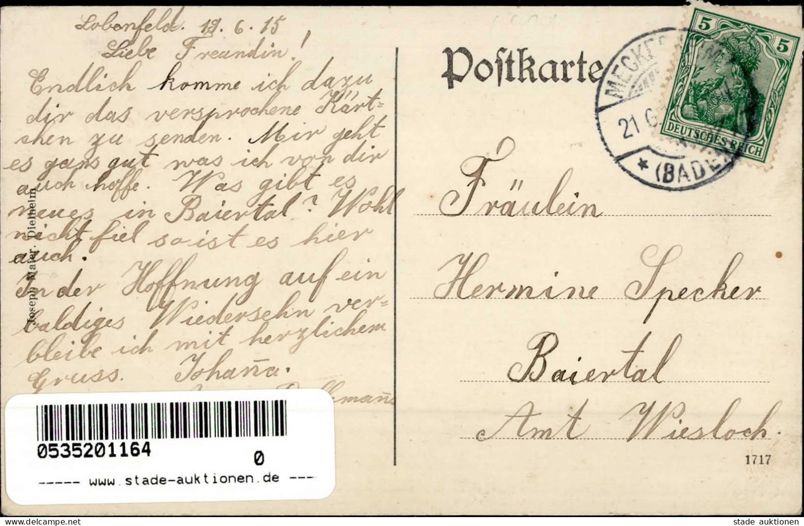 Lobenfeld (6921) Schule 1915 I-II - Other & Unclassified